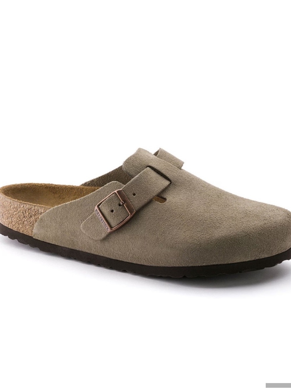 Birkenstock Taupe Suede Boston Clog with Buckle 43 US men 9